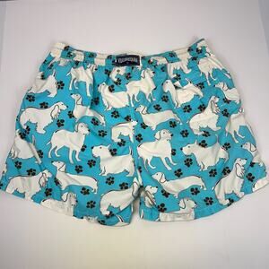 Vilebrequin Dogs Paw Prints Swimming Trunks Board Shorts Blue Swimmer XXXXL 4XL